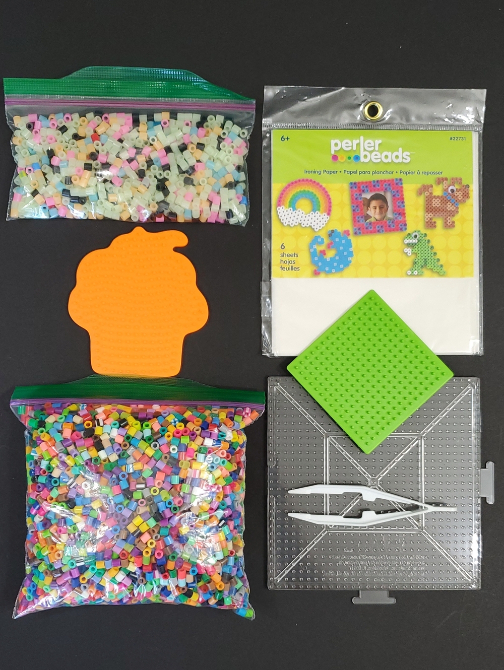 Perler Beads Set with 3 Pegboards